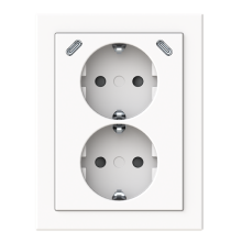 Pistorasia, Impressivo, 2-osainen,  2 x USB C laturilla, kulma-asennus, valkoinen