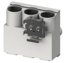 3-napainen 120 mm2 S803-BB250 3-napaiselle virtakiskolle. Tilantarve on 3-moduulia virtaksikolta.
