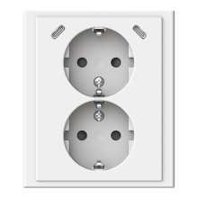 Pistorasia, Impressivo, 2-osainen, maadoitettu, 2 x USB C laturilla, matta valkoinen