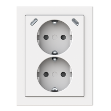 Pistorasia, Impressivo, 2-osainen,  2 x USB C laturilla, kulma-asennus, mattavalkoinen