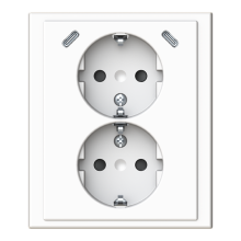 Pistorasia, Impressivo, 2-osainen, maadoitettu, 2 x USB C laturilla, valkoinen