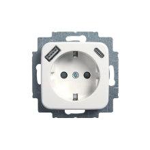 Maadoitettu 1-osainen pistorasia 2xUSB A+C-laturilla