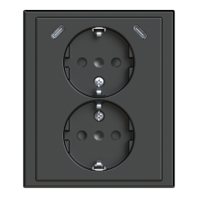 Pistorasia, Impressivo, 2-osainen, maadoitettu, 2 x USB C +C laturilla, antrasiitti