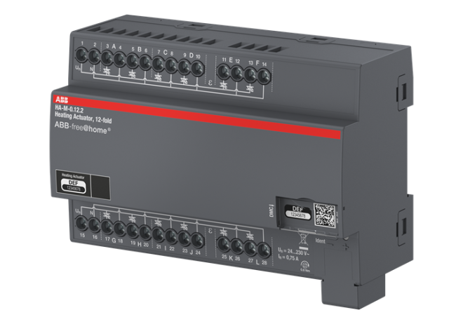 Venttiiliohjain 12-kanavaa 230VAC 8-DIN, ABB-free@home järjestelmään