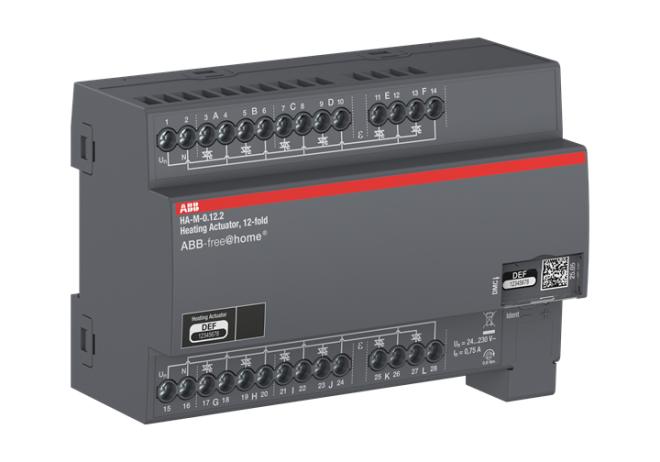 Venttiiliohjain 12-kanavaa 230VAC 8-DIN, ABB-free@home järjestelmään