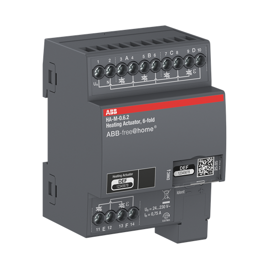 Venttiiliohjain 6-kanavaa 230VAC 4-DIN, ABB-free@home järjestelmään